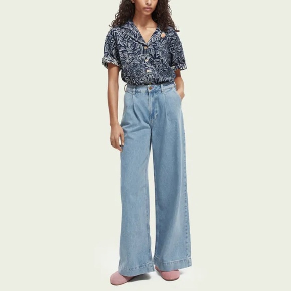Scotch & Soda The Shore High Rise Wide Leg Chino Denim - Picture 1 of 12